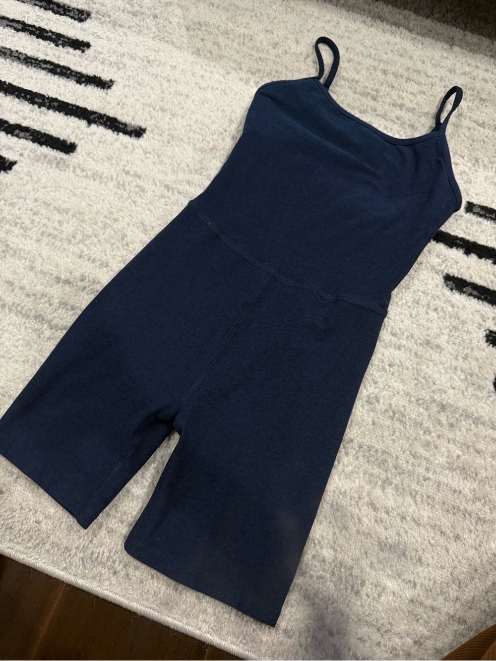 Beyond Yoga Navy Blue Athletic Shorts Romper